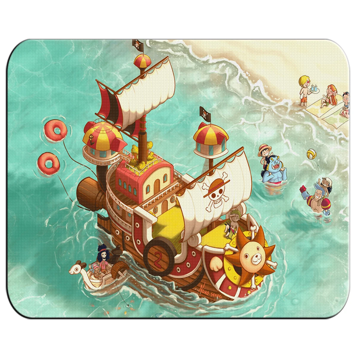 MERCHANDMANIA mat small thouseand sunny pirate ship mugiwara one piece Beach mousepad mouse anime manga shonen