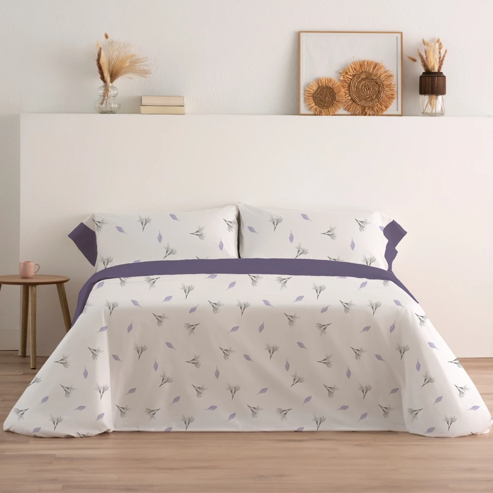 Carpe Diem Juego Sabanas Primavera Verano MEUM Malva 50% Algodón Cama 90,105,135,150,160,180 Tratamiento Antibolitas