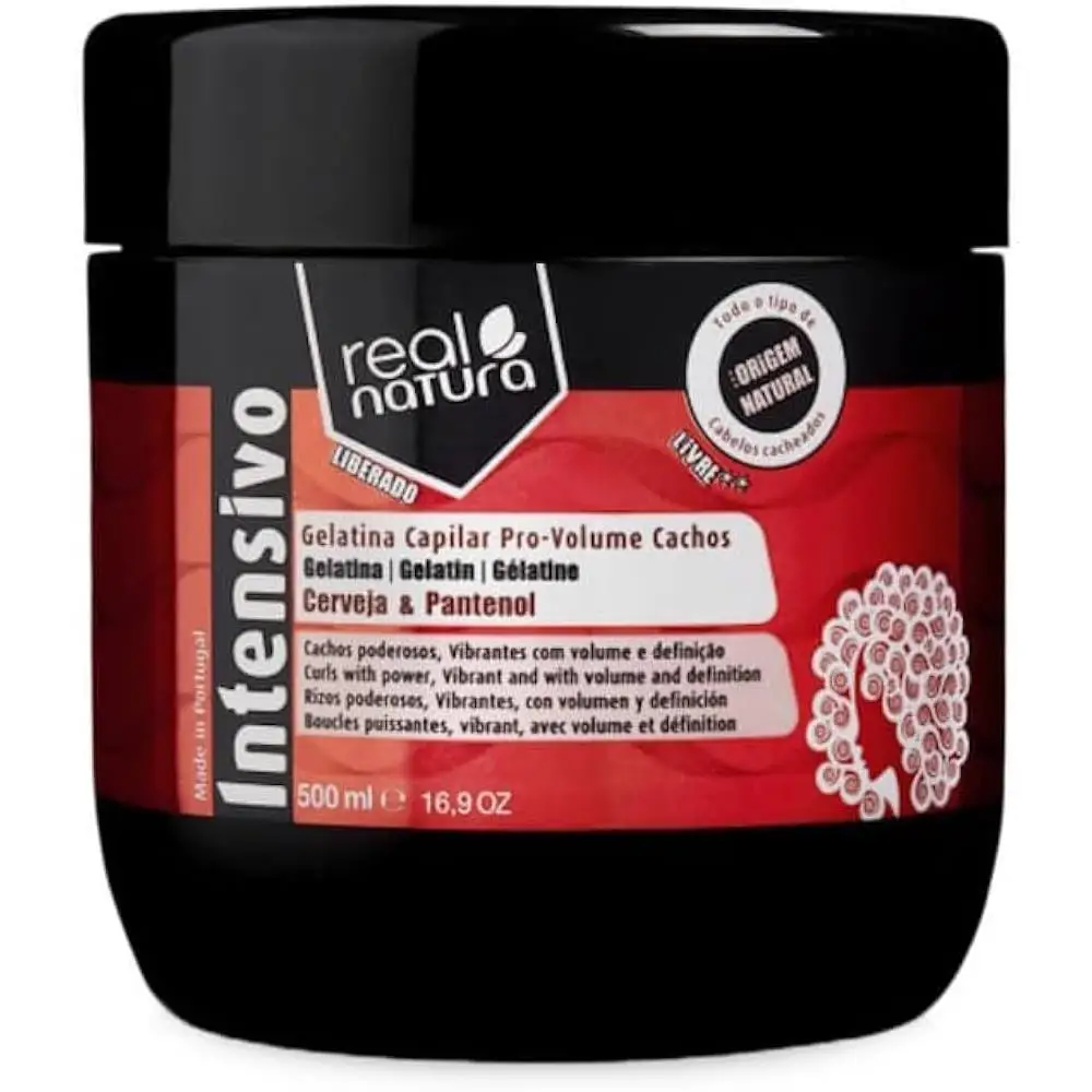 Real natura intensivo gelatina capilar pro-volumen rizos 500ml