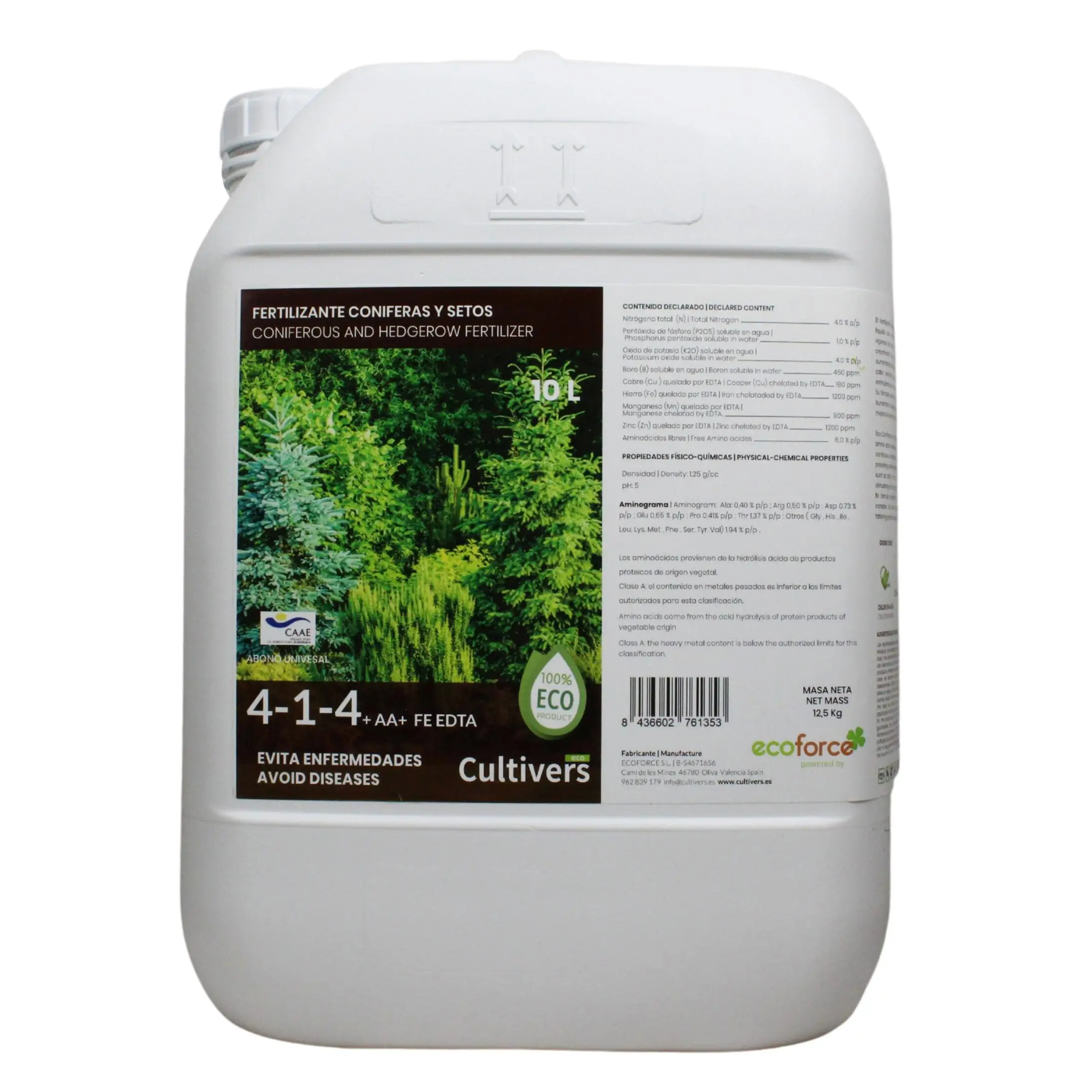 CULTIVERS Abono Coníferas Líquido Ecológico 10 L