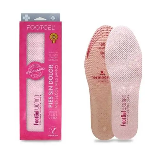 Plantilla Footgel WOMAN, diseñada para el zapato de las mujeres en el día a día, recomendada por especialistas para aliviar fascitis plantar