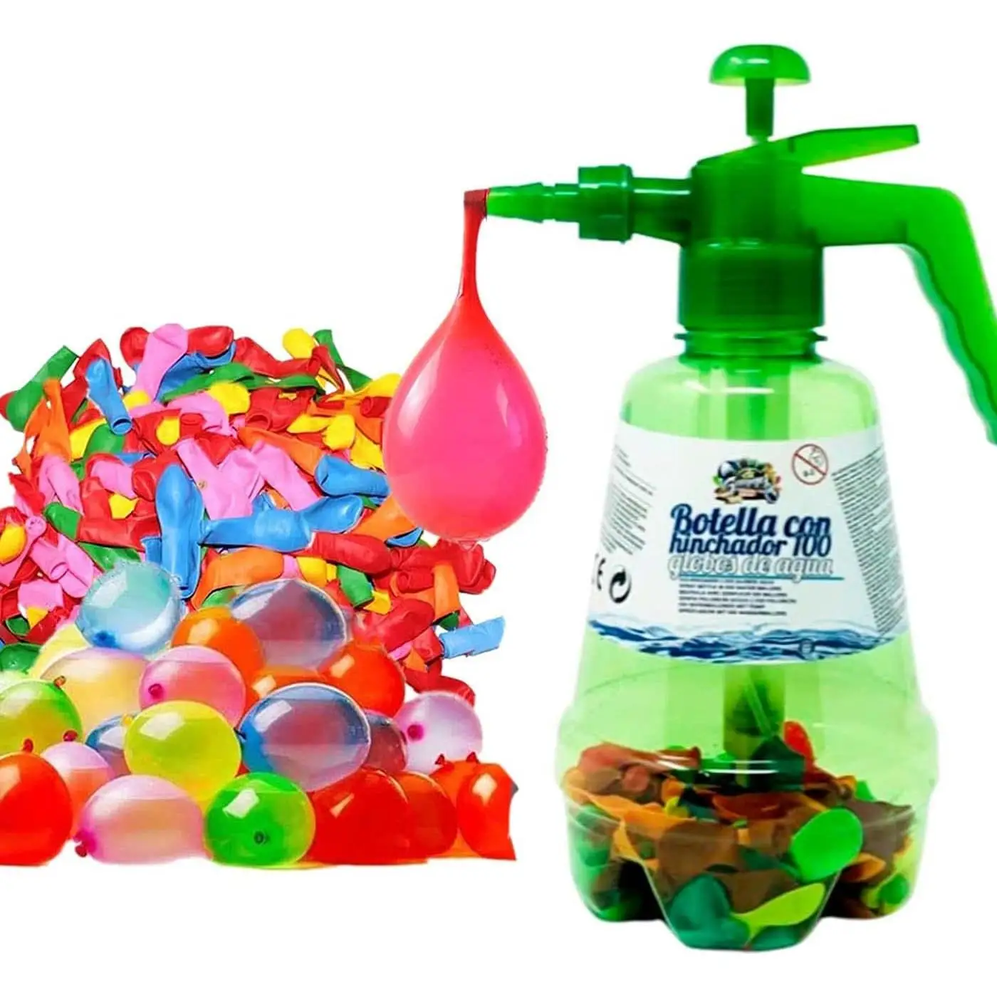 C.A - Juego de Agua: Botella con Hinchador y Globos de Agua - Rápido Llenado de Globos