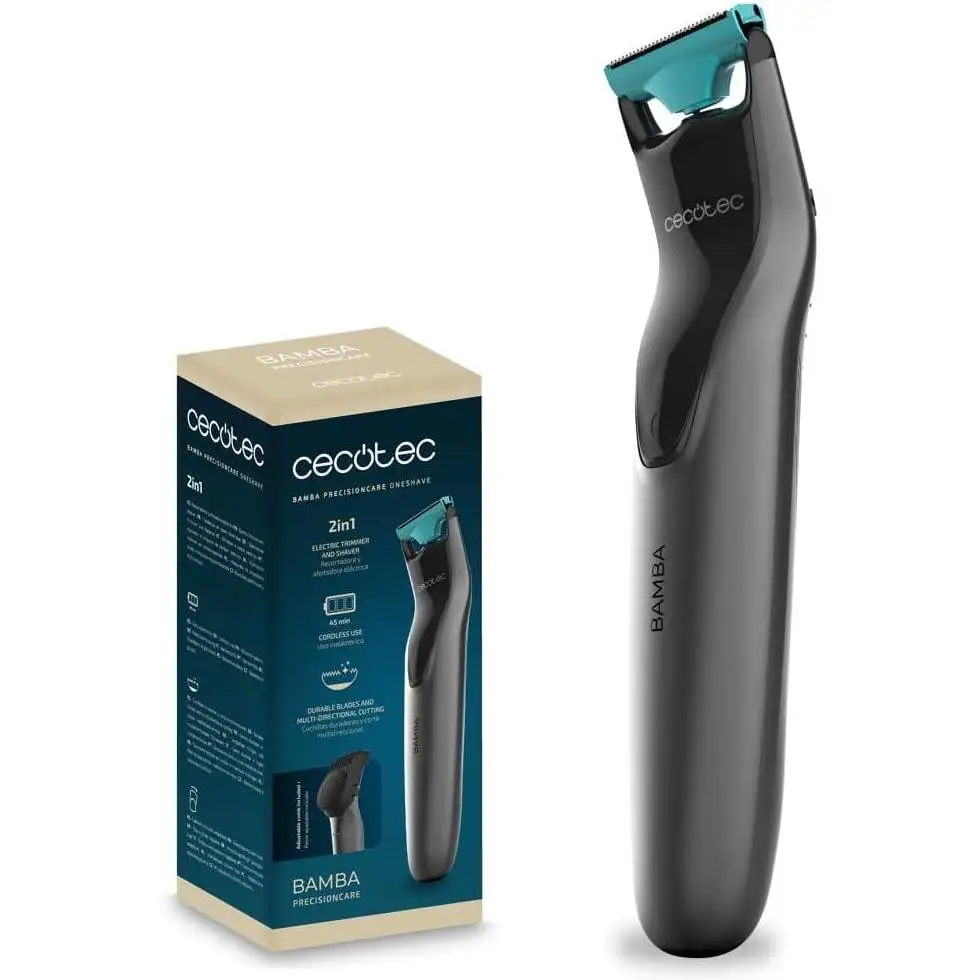 Cecotec Máquina de Cortar Pelo 2 en 1 Bamba PrecisionCare OneShave. Afeitadora y Recortadora de Uso Inalámbrico