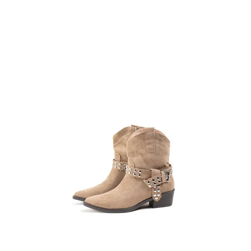 Paloma Wang Botas Cowboy con detalles metálicos para mujer, refinamiento y audacia en cada paso