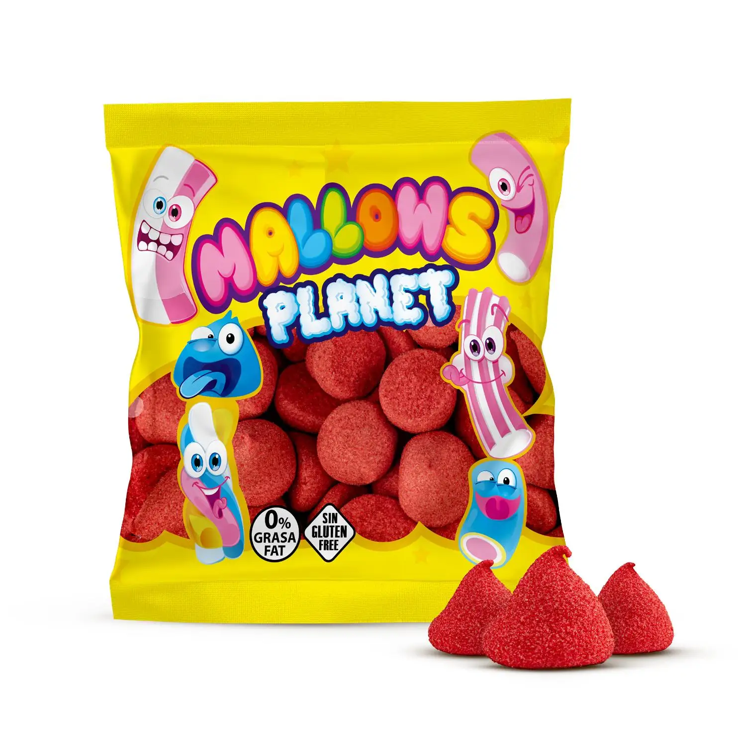 Bolas rojas nube TOP MALLOW - Bolsa 500 gramos marca Top Candy SIN GLUTEN