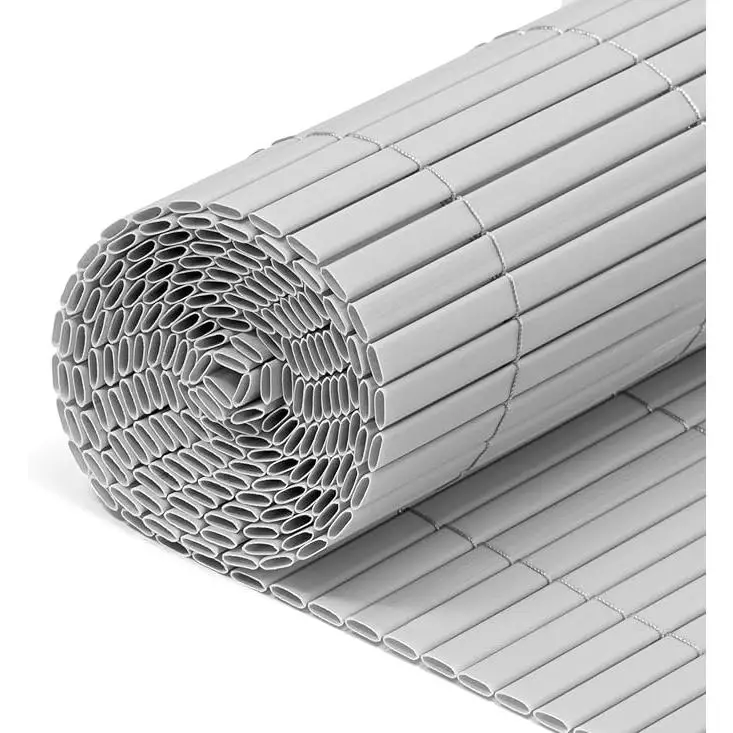 Valla de PVC de doble cara - Densidad 1000 g/m² - 3m de largo x 1/ 1,5m de alto - Gris - Valla de privacidad duradera - Adecuada para protección visual de jardines, balcones o patios.