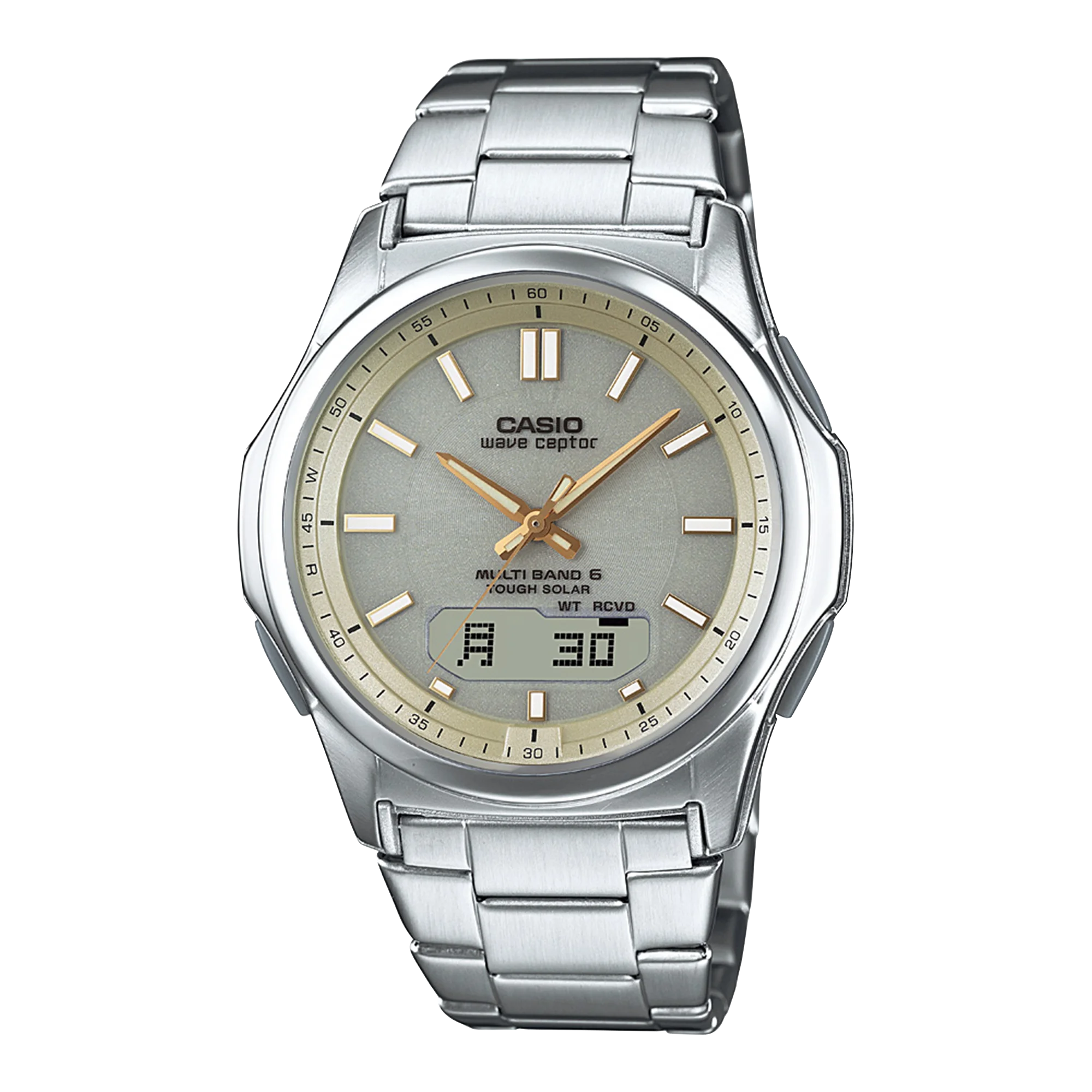 reloj radiocontrol solar Casio WaveCeptor WVA-M630D-9AJF JDM 42.1MM 50mm WorldWide Radiocontrol Multiband 6 correa de acero JDM (mercado interior japonés)