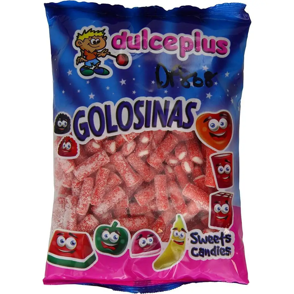 GOMINOLAS TACOS REGALIZ RELLENO FRESA PICA 1KG. DULCEPLUS