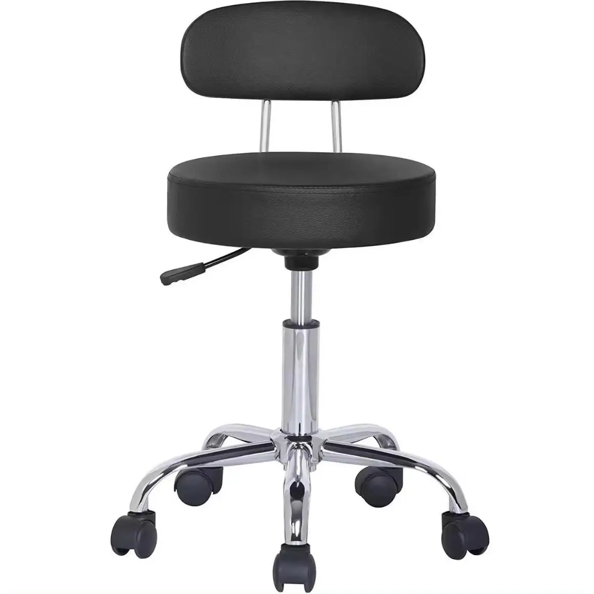 TABURETE GIRATORIO CON RESPALDO ALTURA  REGULABLE,SILLA GIRETORIO CON ESPALDA PARA MANICURA,SALON,PELUQUERIA,MEDICOS Y ESTETICAS