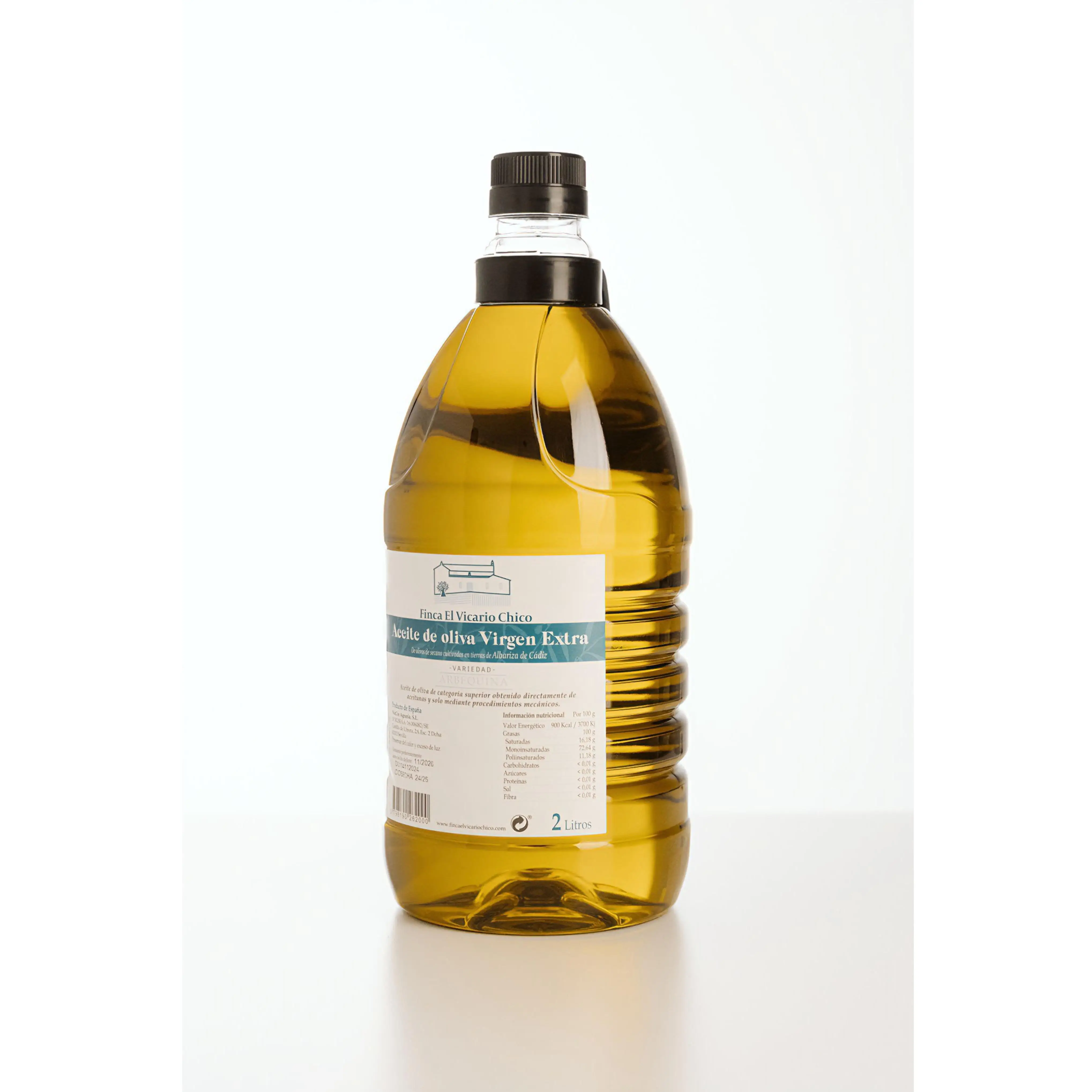 Aceite de Oliva Virgen Extra Finca El Vicario Chico 2 litros (Caja de 6 botellas de 2 litros)  Arbequina 100%