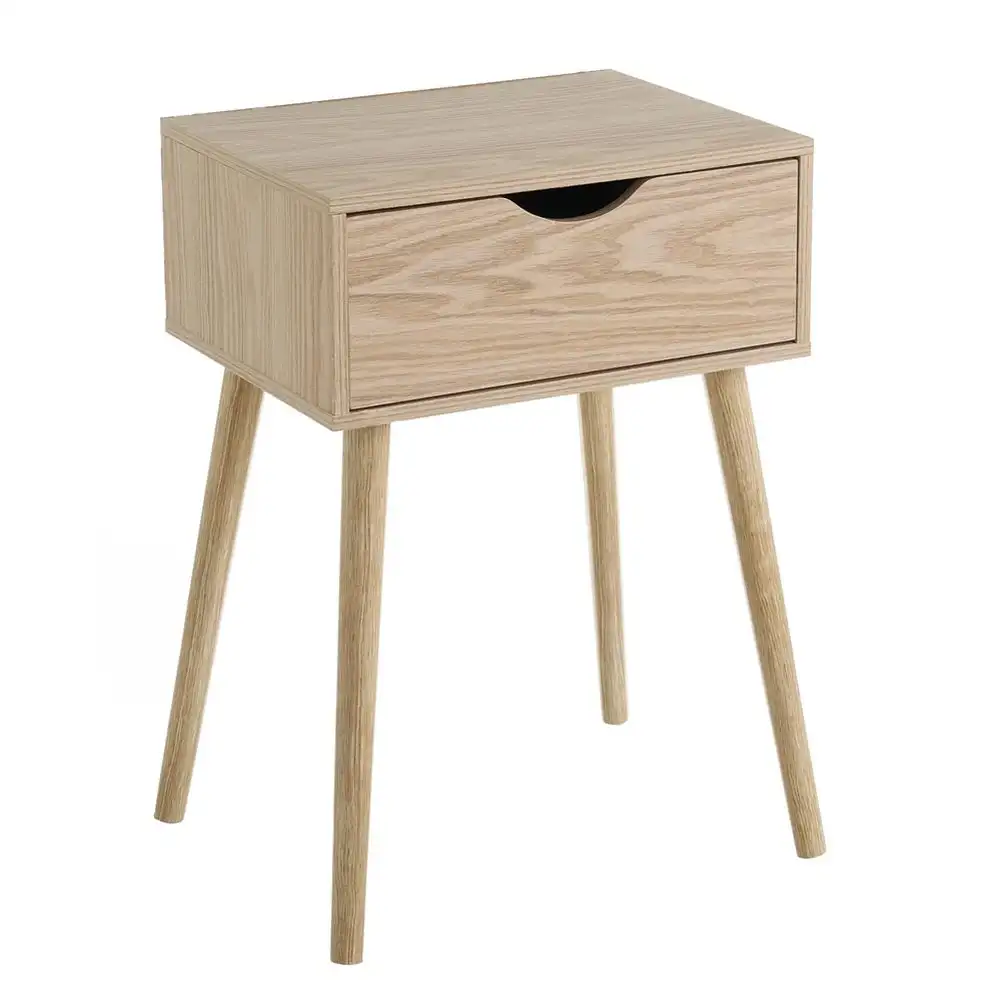 Mesita de noche de 1 cajón beige de MDF LolaHome
