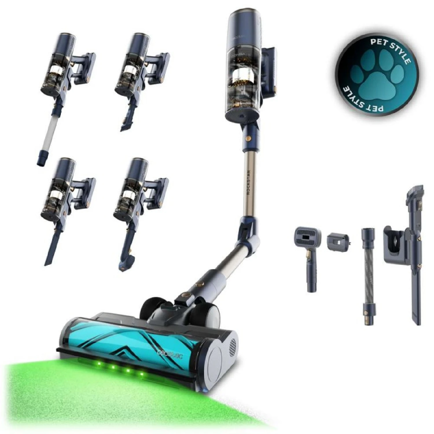 Cecotec Aspiradora Escoba Sin Cable Conga Rockstar Rs90 Pet Flex Detect. 650W, Succión 230Aw Y 30Kpa, Cepillo Antienredos - Imagen 3