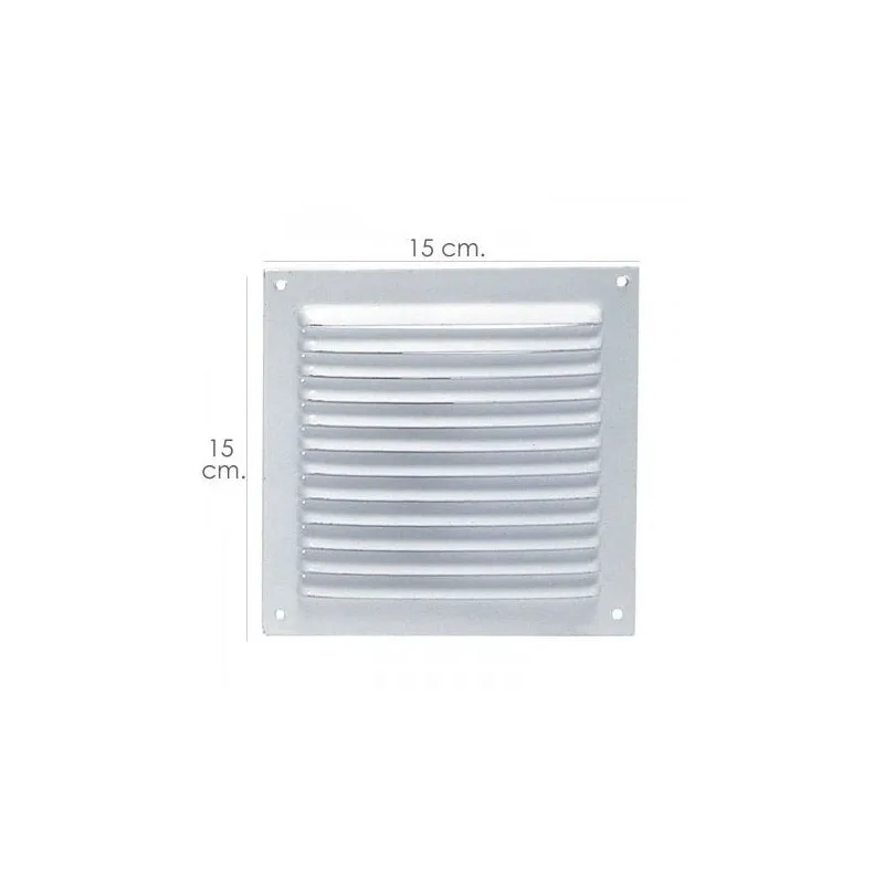 Rejilla Ventilación Metálica Blanca 15x15cm - Alta Calidad
