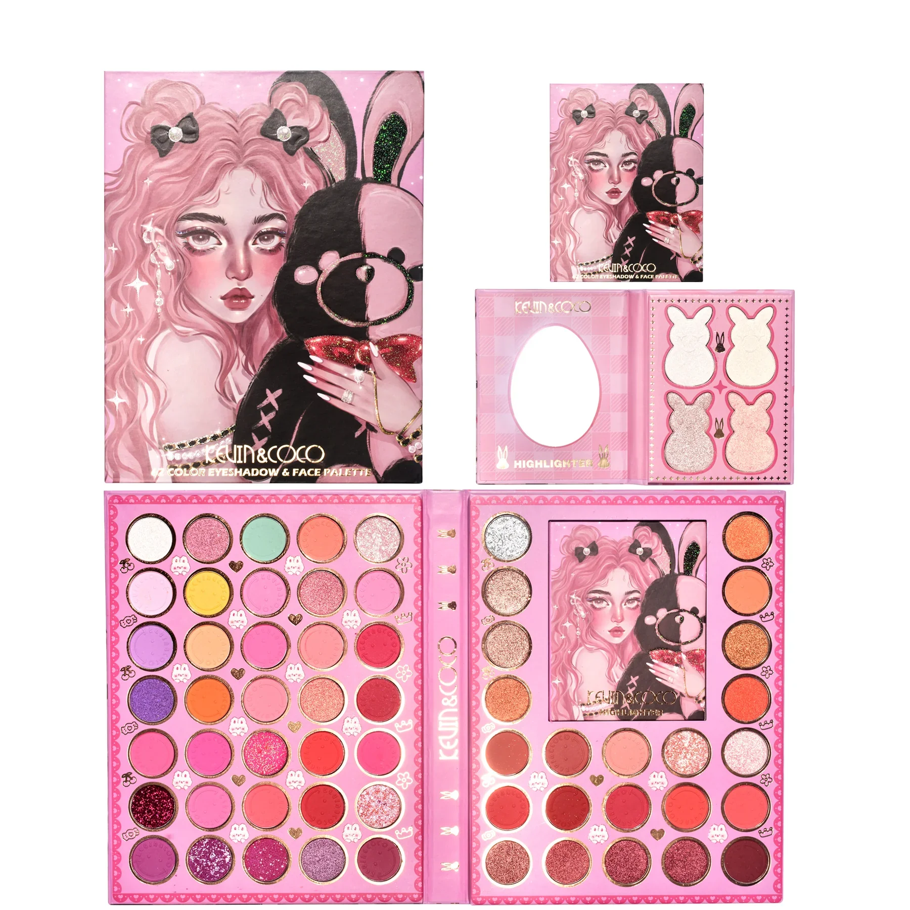 Kevin & coco bunny girl 62 colors makeup palette set