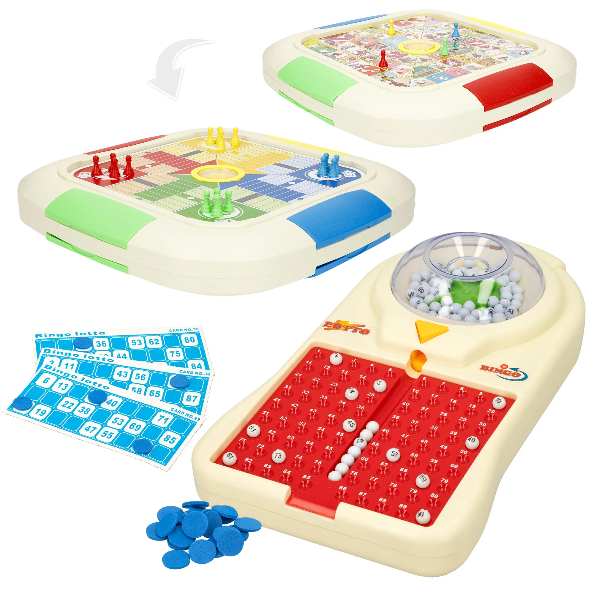 Colorbaby - Set of 3 Classic Board Games, including Parchís, Oca, and Electronic Bingo, perfect for 2 or more players, compact with storage compartments, educational fun for children aged 5 and up, ideal for family entertainment. #1