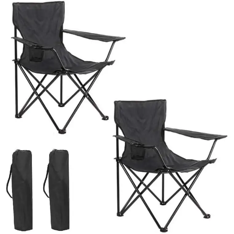 PopLiving-PACK 2 Silla Playa o Camping  con Funda de Transporte y Asas Plegable Estructura de Metal Asiento Impermeable Medida 50 x 50 x 80 cm Aluminio Resistente al Desgaste y Deterioro muebles de camping