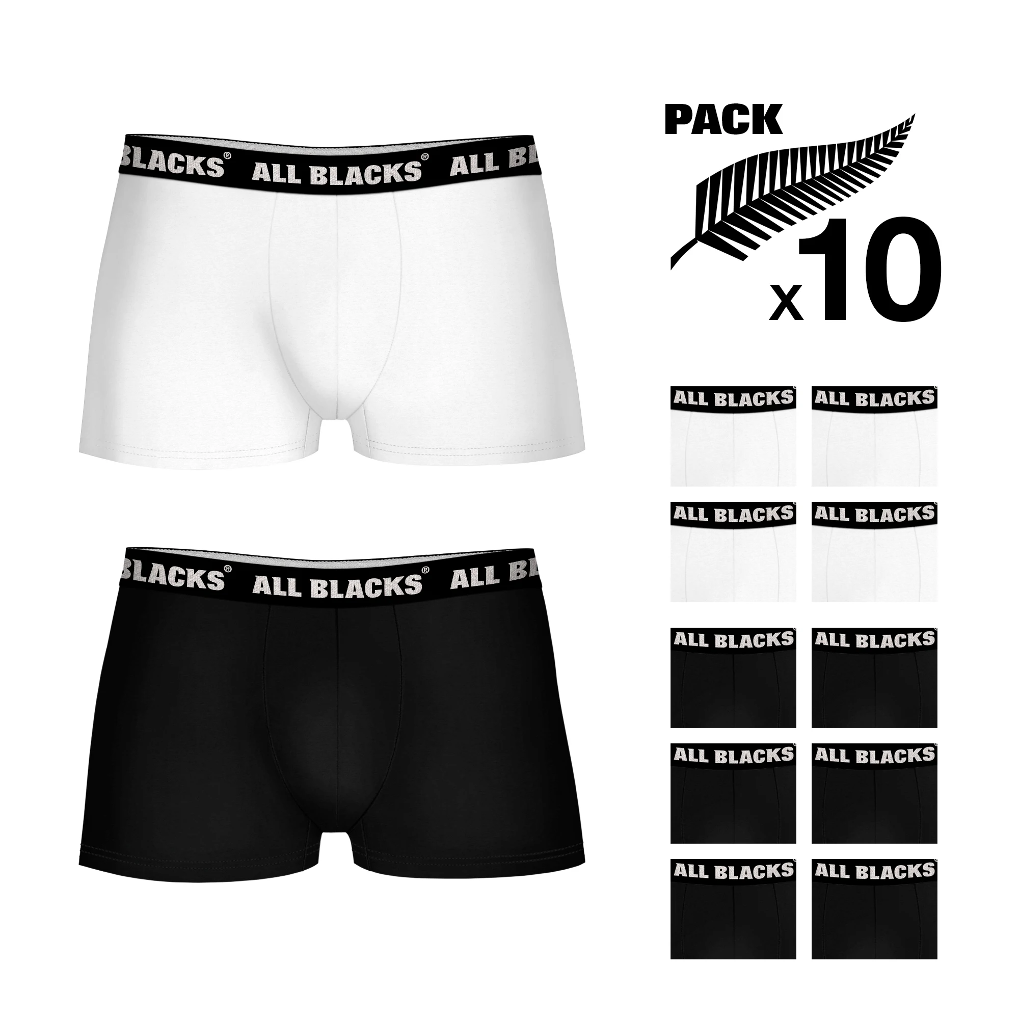 عبوة من 10 سراويل داخلية للرجال باللون الأسود بألوان مختلفة