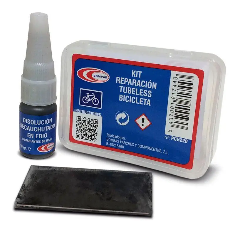 BOMPAR | Kit De Reparación Para Cubiertas Tubeless - Kit de recauchutado para cubiertas que se le produzcan cortes grandes y que los liquidos antipinchazos no sean capaces de tapar. Novedad