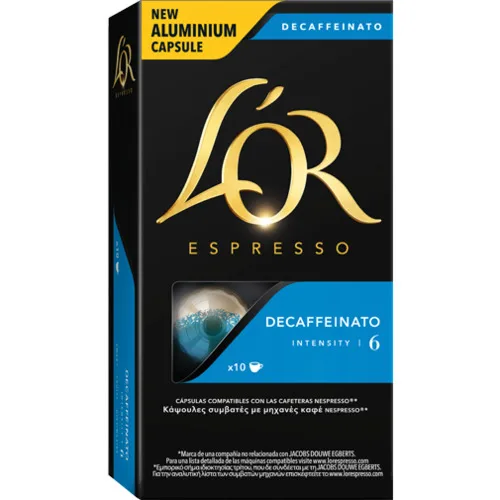 Lor coffee decaffeinate lor capsules 10 u. nespresso