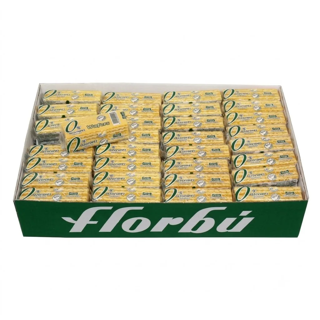 Caja Barquillos Sabor Coco Florbu Maltiflor - Formato Ahorro 2.5 kg (66 uds. aprox.) - Galletas de Barquillo Crujientes Envueltas Individualmente para Hostelería