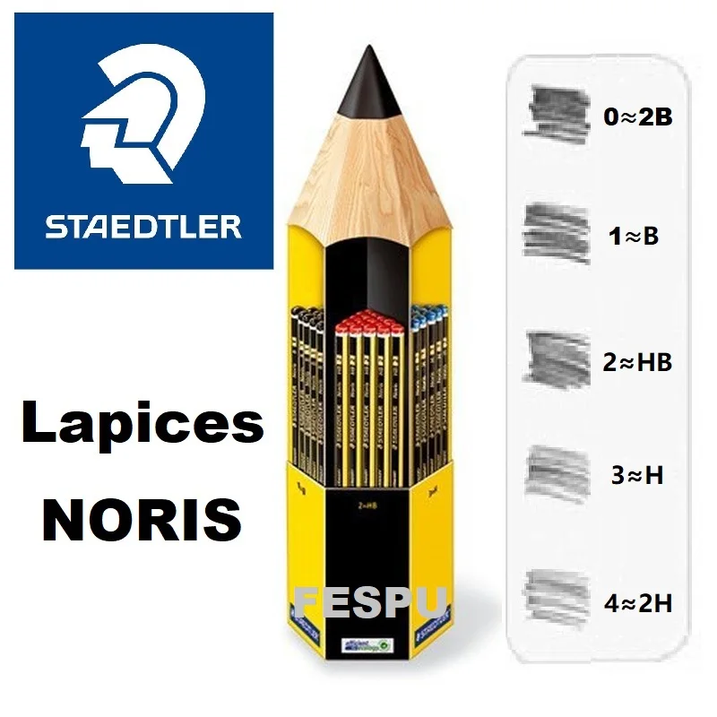 lápiz original Staedtler Noris 2B/B/HB/H/2H fespu shop