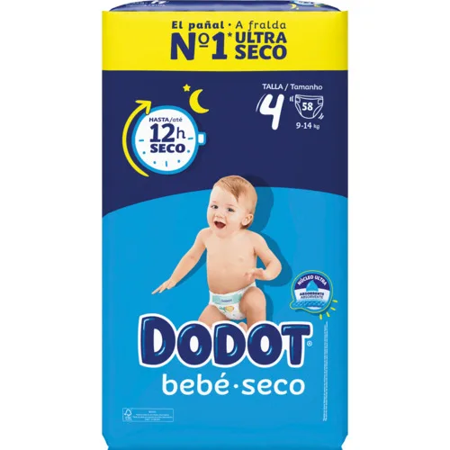 Dodot Bebé Seco Pañales Talla 4 - Absorbentes y Cómodos para Tu Bebé