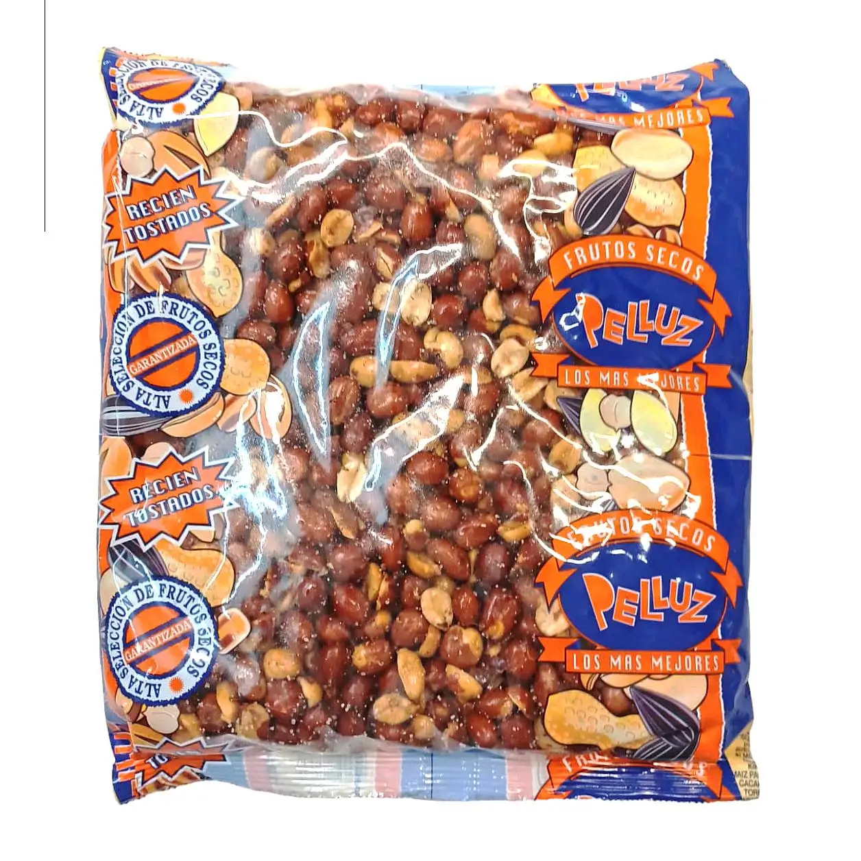 Pelluz Cacahuete Frito con Piel 1 Kg - Maní Frito - Delicioso Snack de Cacahuetes - Marca Pelluz