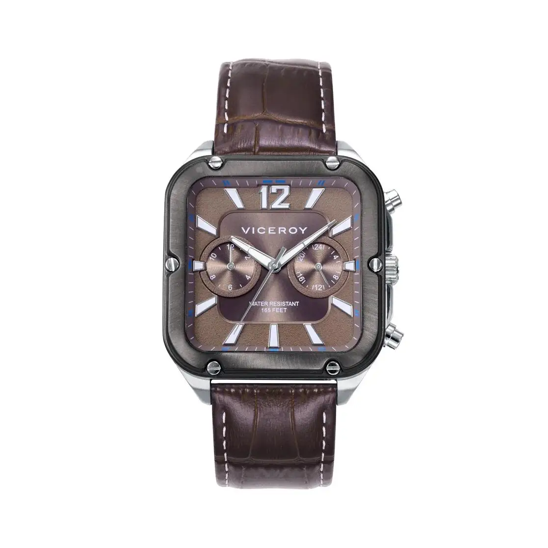 Reloj VICEROY Hombre Magnum 401325-15 - Acero y Piel Marrón - Caja cuadrada