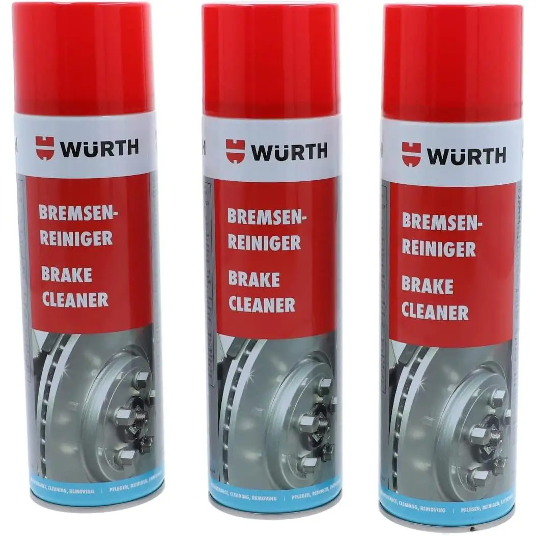 Pack 3 würth - 500 ml professional brake cleaner, degrease, easily clean an engine, discs or brake pads, a crankcase