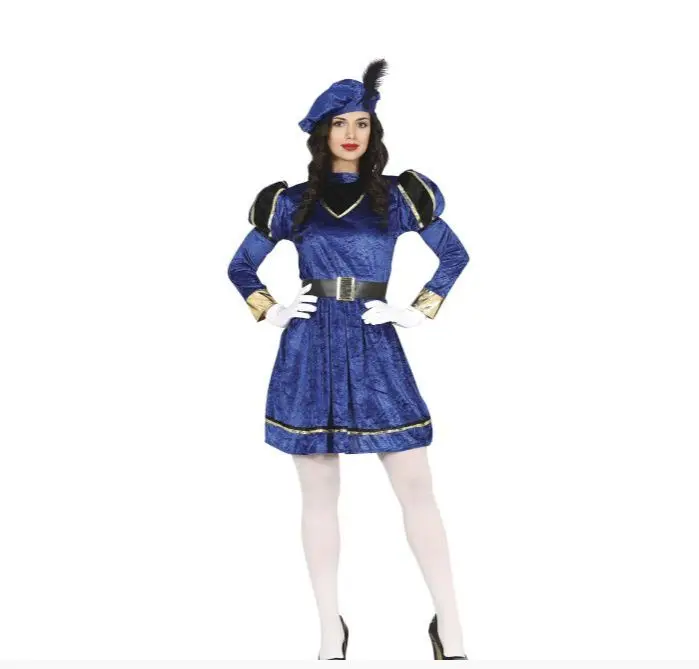 Disfraz Paje Azul De Adulta. Contiene Vestido, Cinturón Y Gorro. #Guirca #Navidad #Pajes