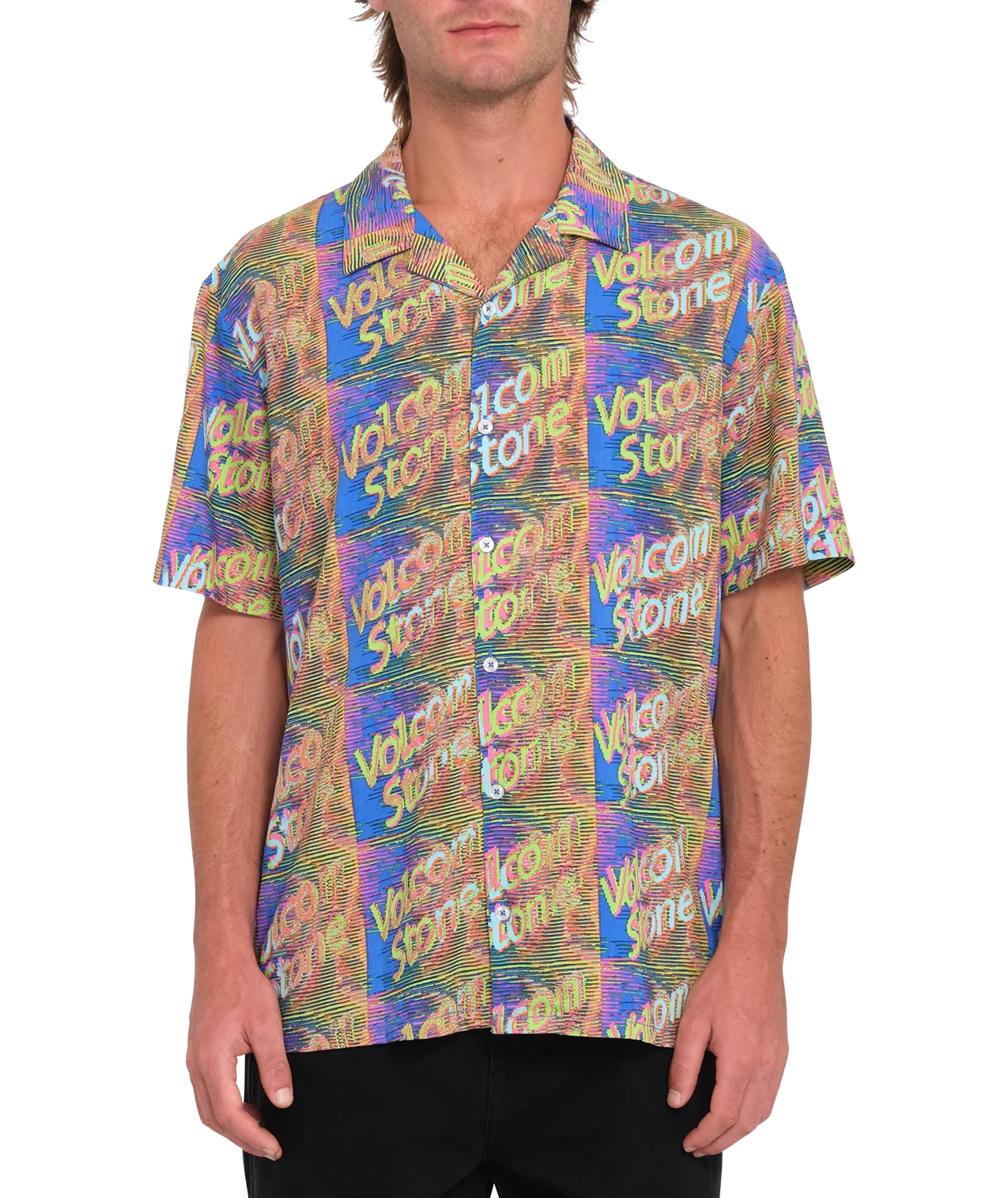 Camisa manga corta Volcom Fergadelic Woven - Patriot Blue