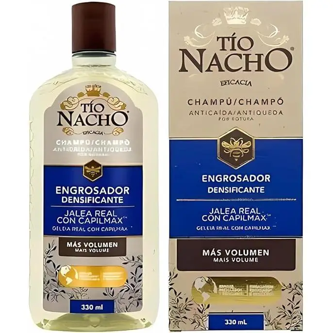 TIO NACHO Champú Anticaída Engrosador Densificante con Jalea Real y Capilmax - 330 ML