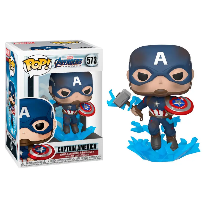 Funko Pop! Marvel: Avengers Endgame - Captain America with Broken Shield & Mjolnir-collectible vinyl figure-gift Idea-official goods-toys for children and adults-MR POPYE