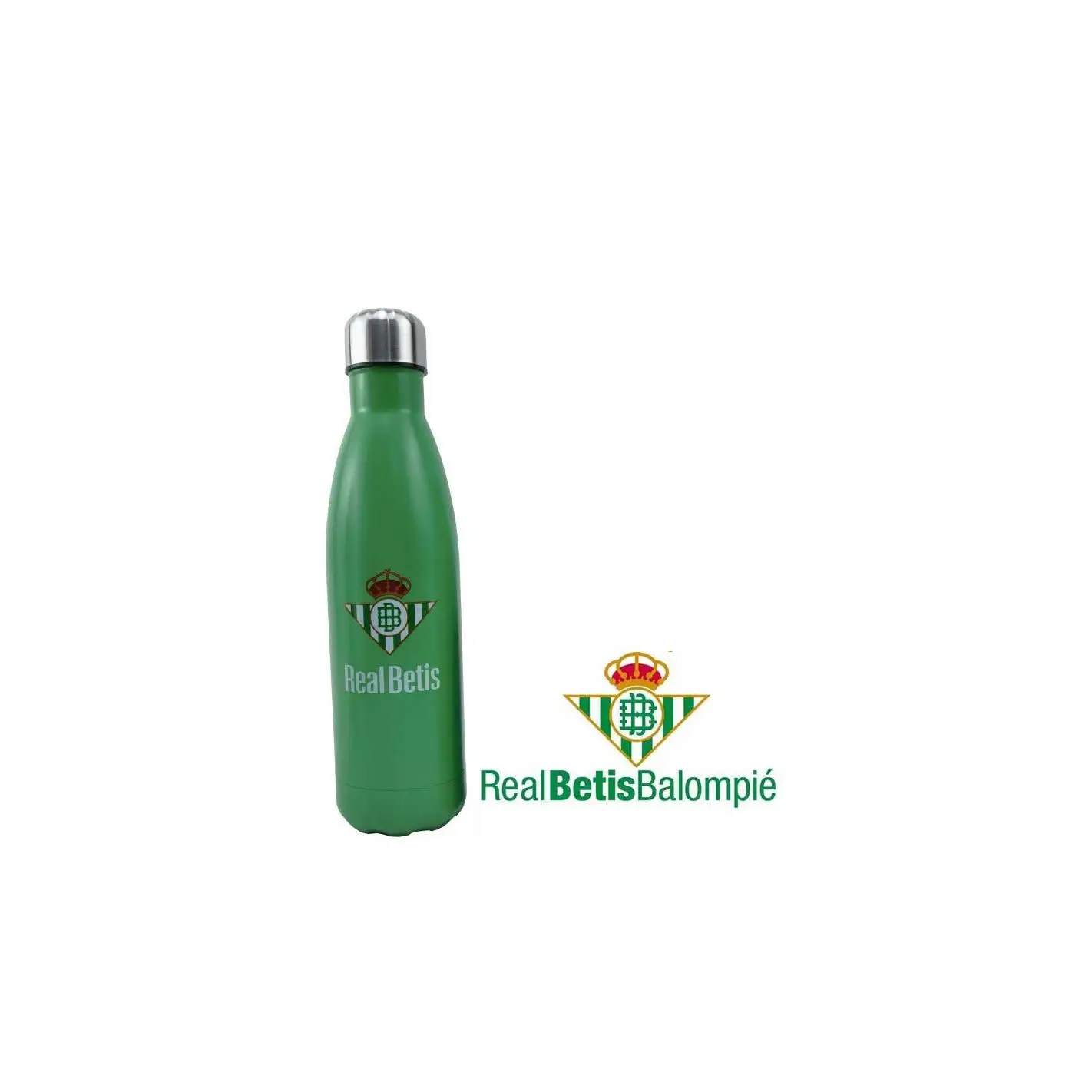 Real Betis Balompié Botella isotérmica de acero oficial y original 500 ml mantiene caliente o frio hasta 6 horas no apto para lavavajillas