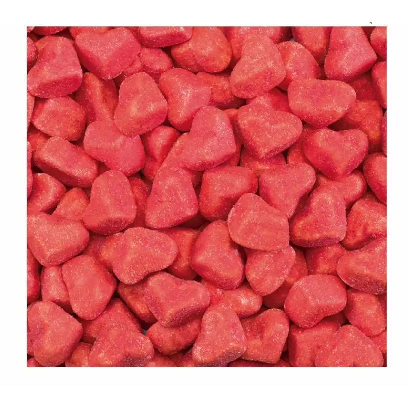 HARIBO CORAZON SOFT 1KG son caramelos de goma de color Rojo con un exterior crujiente y un interior súper esponjoso sabor a Fresa SABOR ORIGINAL HARIBO TOP