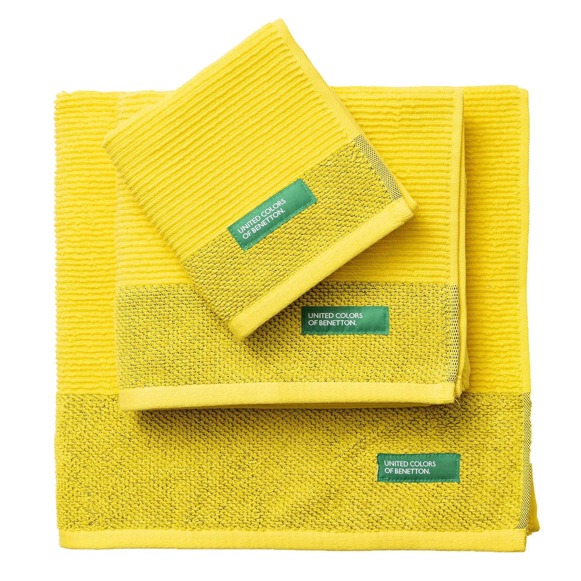 Ninguno Amarillo Set 3Pcs Toallas De Baño (30X50+50X90+70X140cm) 450 Gsm 100% Algodon Casa Benetton - Imagen 3