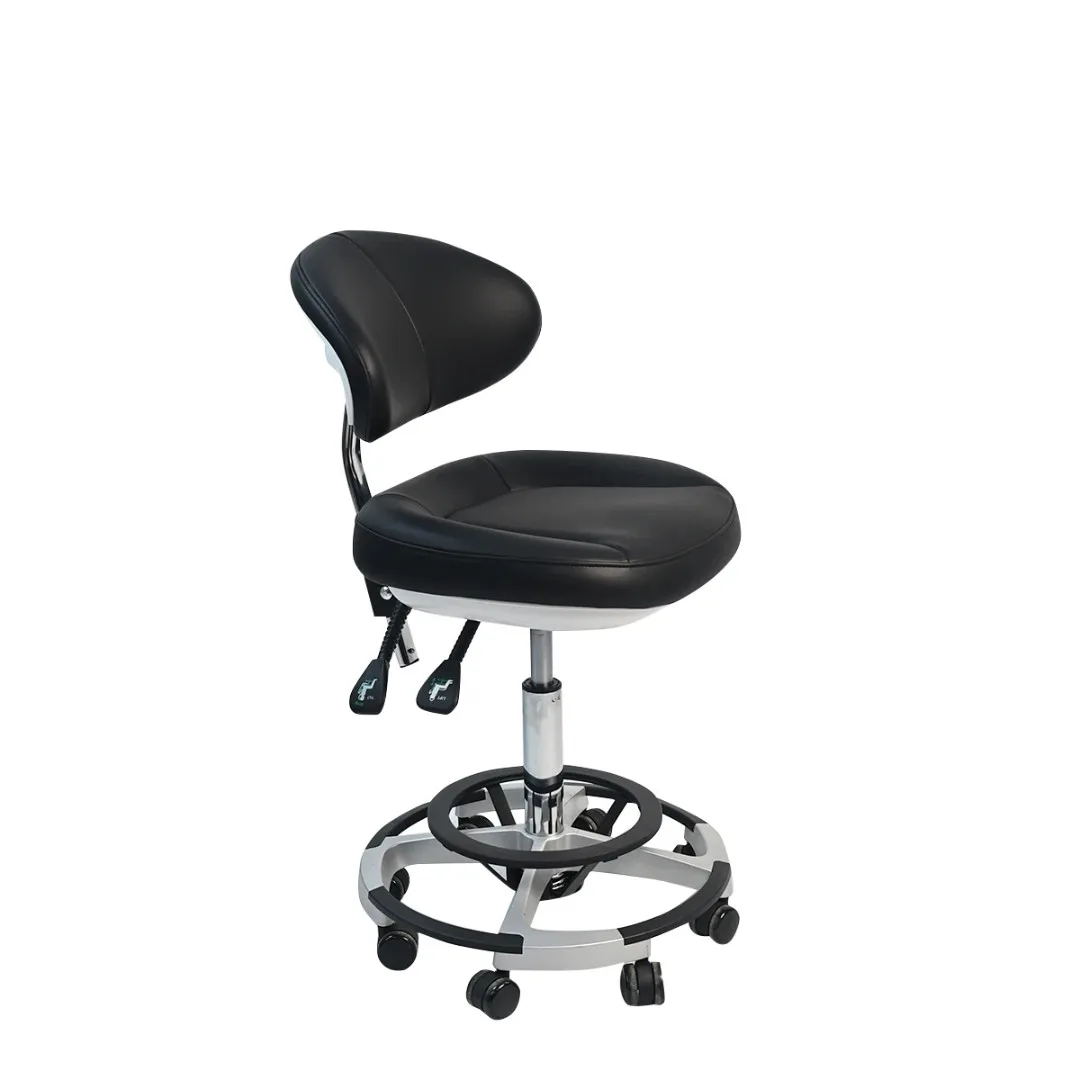 Silla con respaldo ajustable y altura ajustable con ruedas de material duradero para oficina casa salón de belleza
