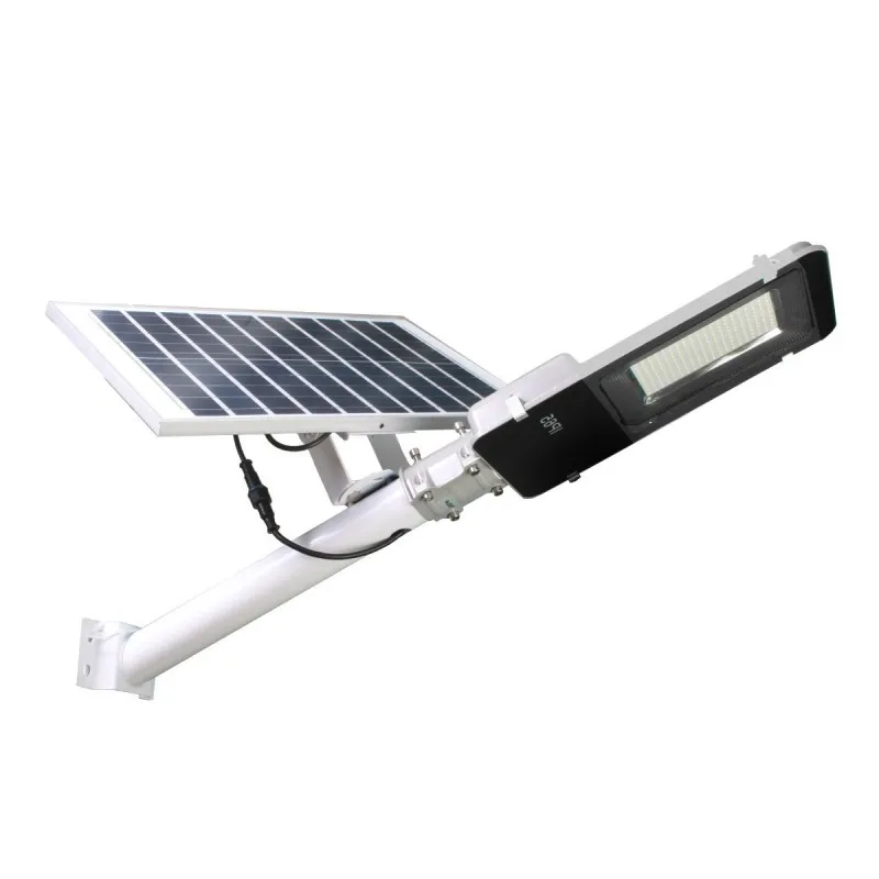Jandei - Luz Solar Exterior 2500 Lúmenes con Batería LiFePO4, Aluminio IP65, Control Remoto y Carga Automática, 200 LEDs 6000K