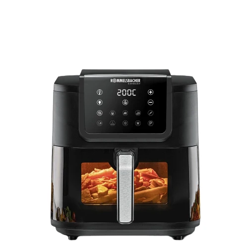 Rommelsbacher Negro Frh 1700 Freidora Simple 8 L Independiente 1700 W Freidora De Aire Caliente Acero Inoxidable