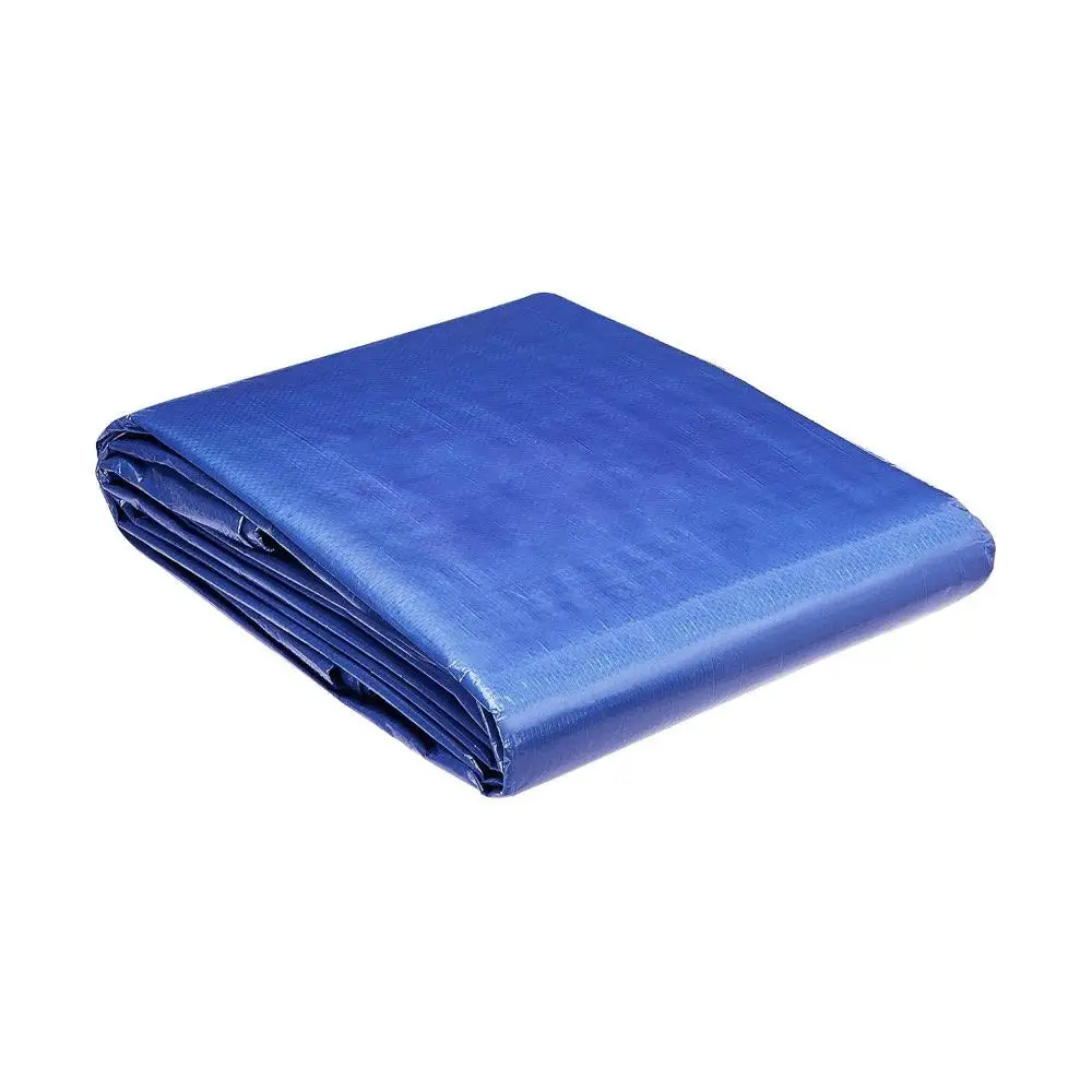 Lona impermeable de poliéster multiusos para exteriores, 3,6 x 4,8 m, 0,127 mm de espesor, azul, para lluvia, sol, parasol, inclemencias climáticas