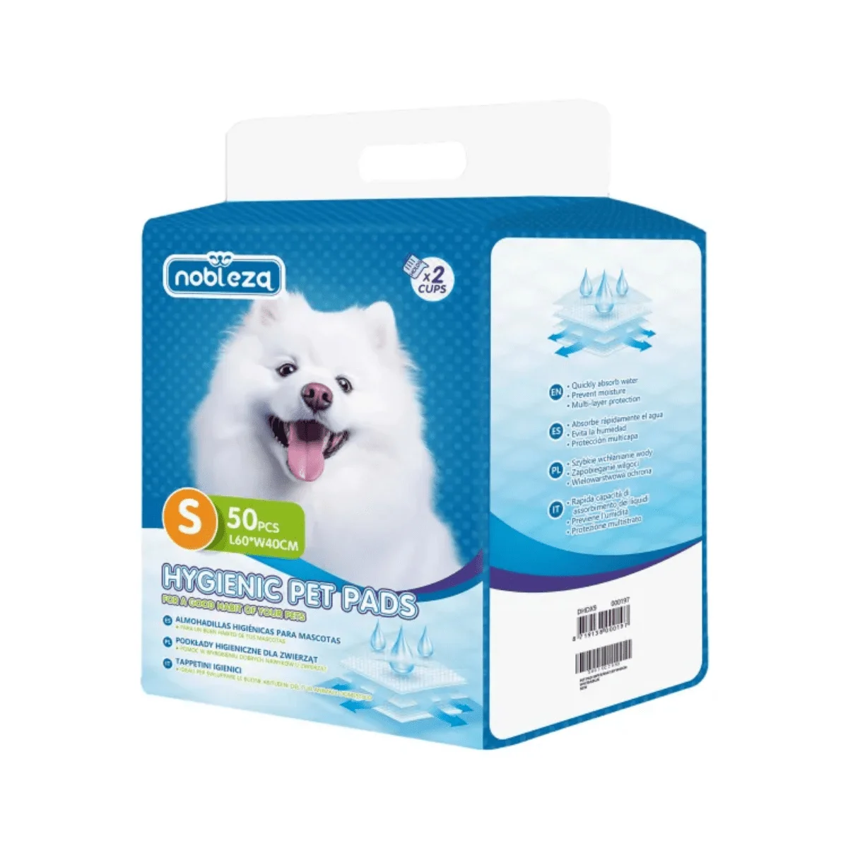 Pack 50 Empapadores desechables Ultra Absorbente para mascotas control de olores Ideales para el hogar viajes Nobleza