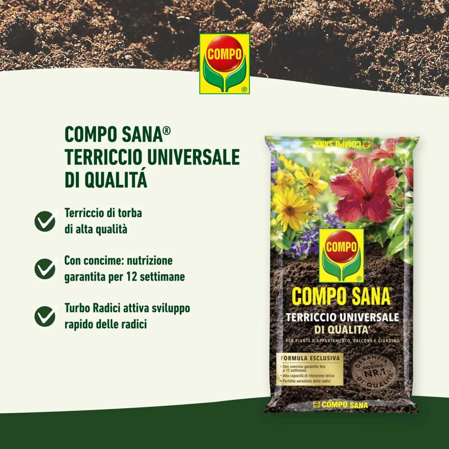 Compo Sana-Universal Substrate Quality 5 litre 10 litre Package for all kinds of indoor and outdoor plants