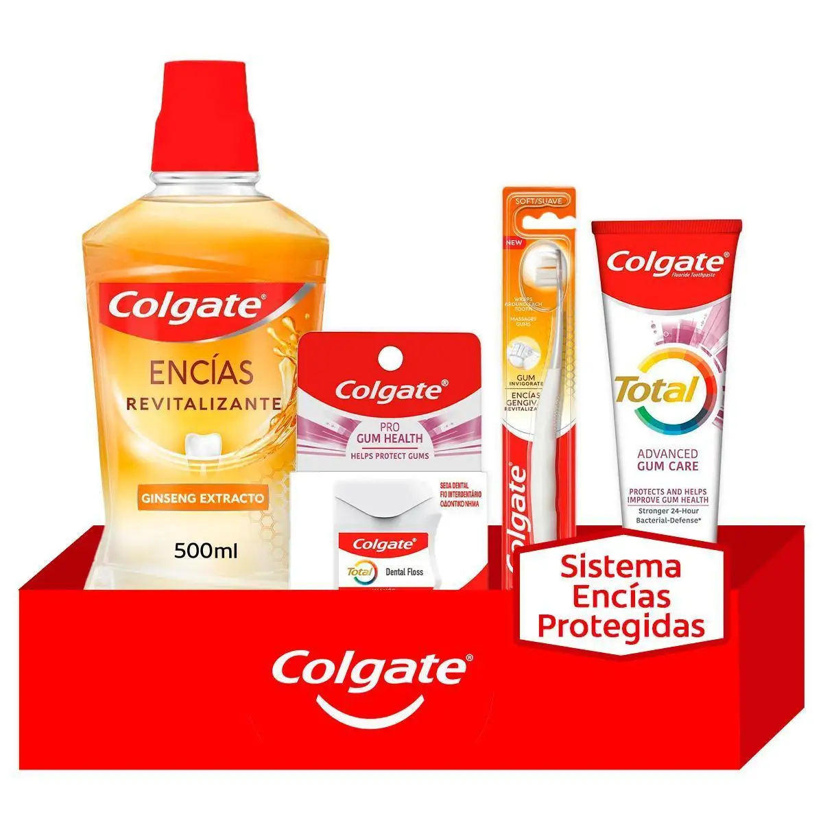 COLGATE Rutina Cuidado de Encías para dientes sanos y encías protegidas: pasta de dientes, cepillo