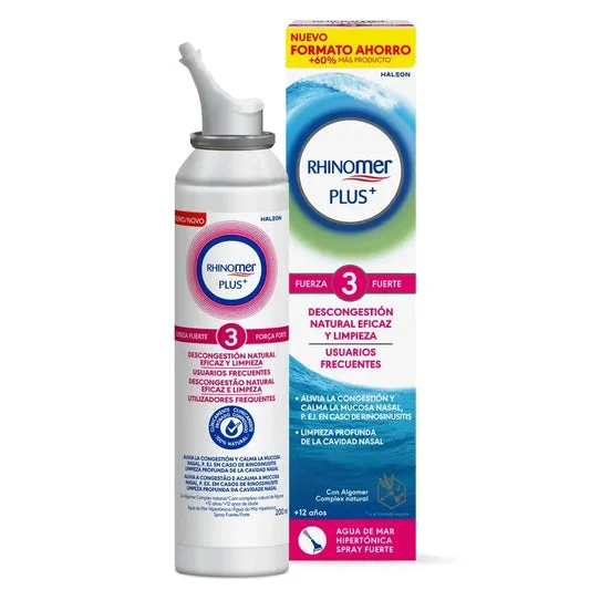 RHINOMER PLUS FUERZA 3 - Formato ahorro* - Solución Nasal para Congestión
