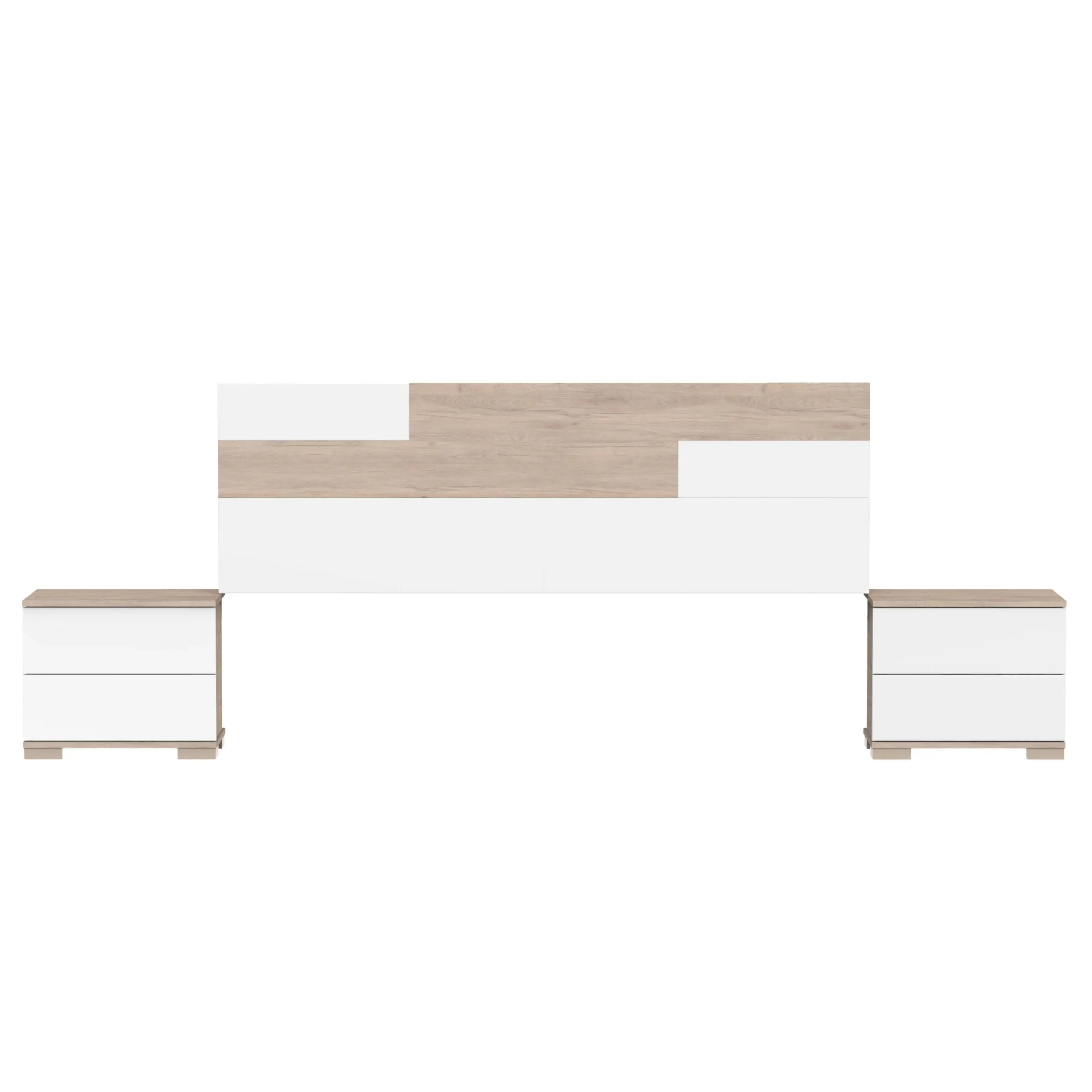 Miroytengo Cabecero + Mesitas Noche Erika Habitación Matrimonio Dormitorio Moderno Camas De 150 cm