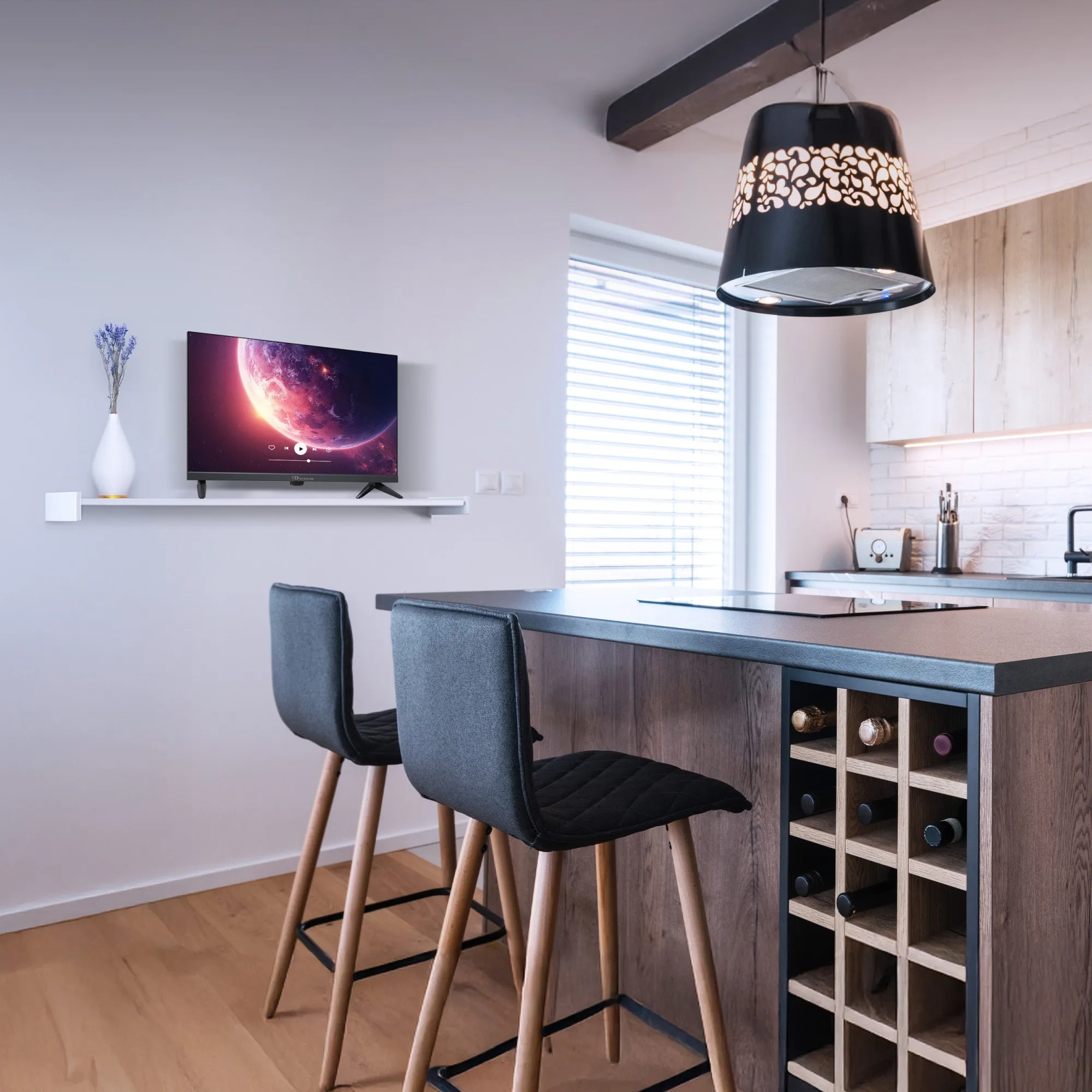 Smart TV 24 inches HD TD Systems K24DLK21GLE with Google Assistant and voice control, Android 14, Dolby Digital Plus, Bluetooth, 2 HDMI, Google Chromecast, ideal for streaming Netflix, YouTube, and more.