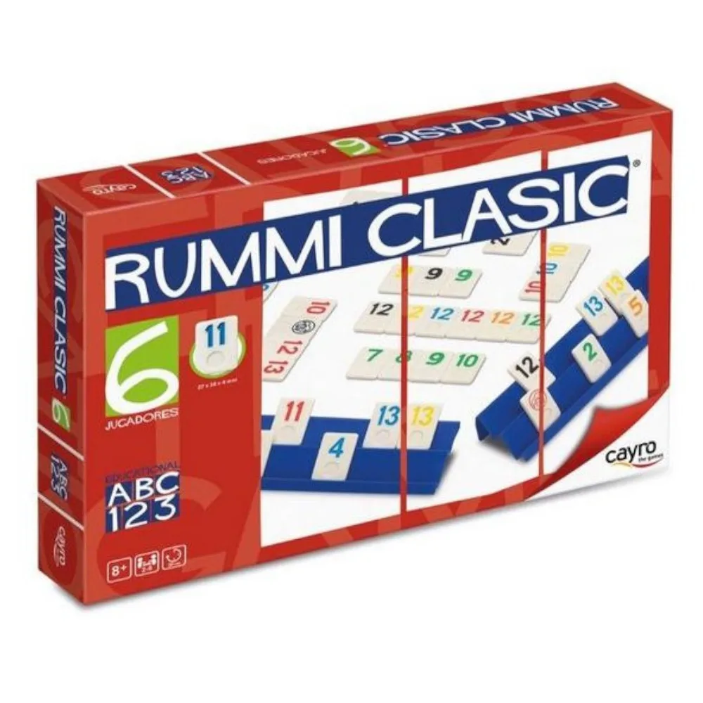 Rummi Clásico de Cayro - Juego de Mesa - Juego Educativo para Niños - Aprenden Mientras Juegan - de 2 a 6 Jugadores