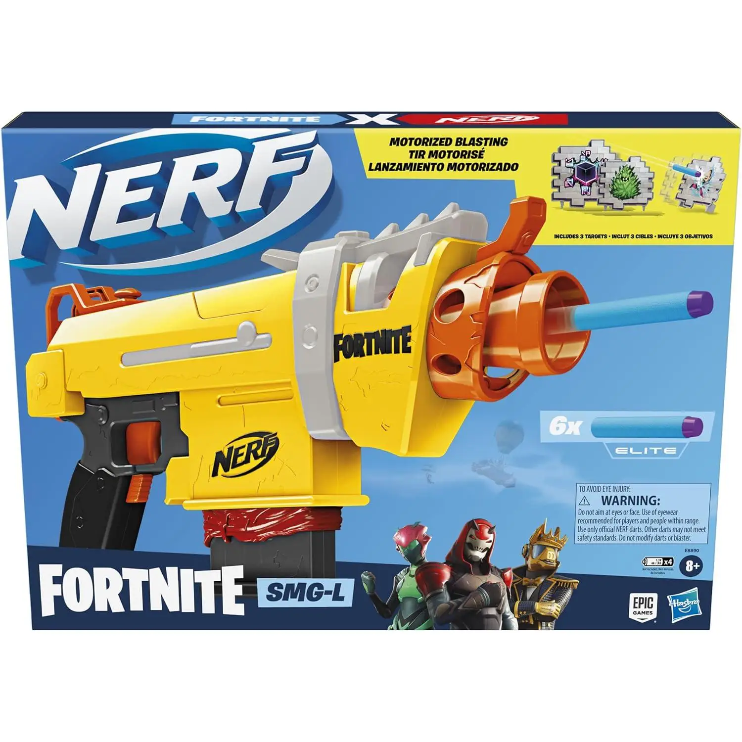 Nerf Fornite Smg-L Pistola Motorizada Con Objetivos Hasbro E8890