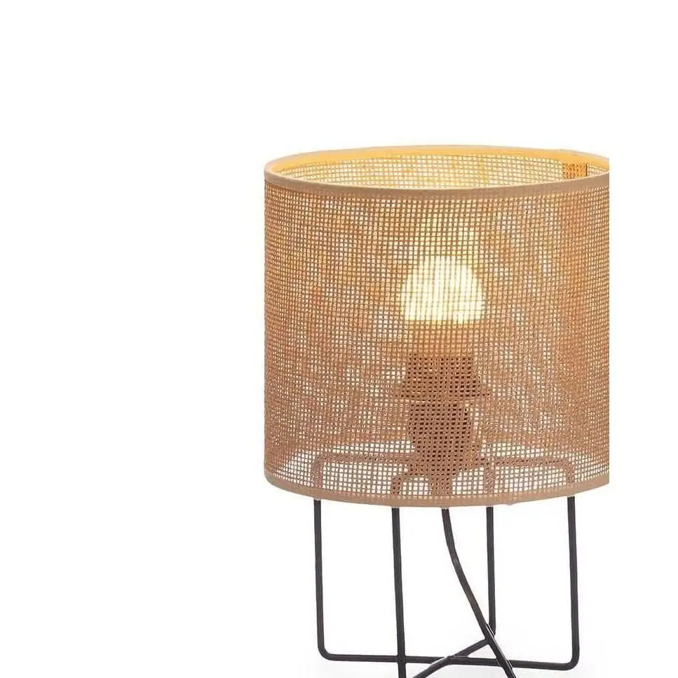 Factory Cuadros - Lámpara Sobremesa Pantalla Natural Acra / Lampara de Mesa - Medidas: 20 X 20 X 28 Cm - Diseño Moderno - Iluminación Cálida