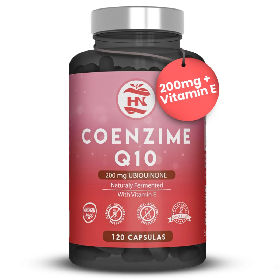 Hn - Healthy Nutrition Coenzyme Q10 200Mg - (120 Caps 4 Months) Improves Energy and Cardiovascular Health, Q10 Coenzyme Ubiquinol Supports Muscle Function and Increases Physical Performance, Coq10 with Vitamin E Prevents Cellular Aging